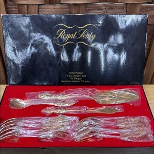 Royal Sealy Gold Plated Flatware Set
